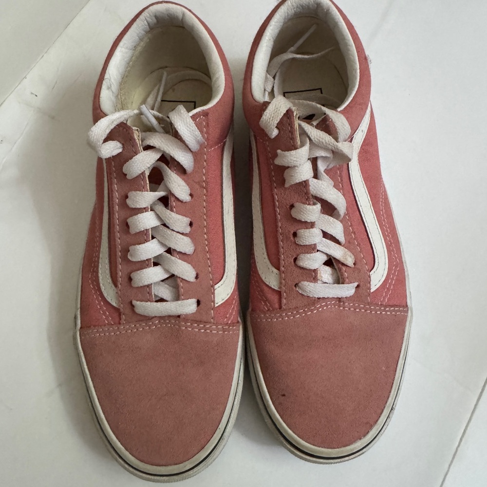 Vans Pink and White Sneakers Suede Canvas Low-Top
